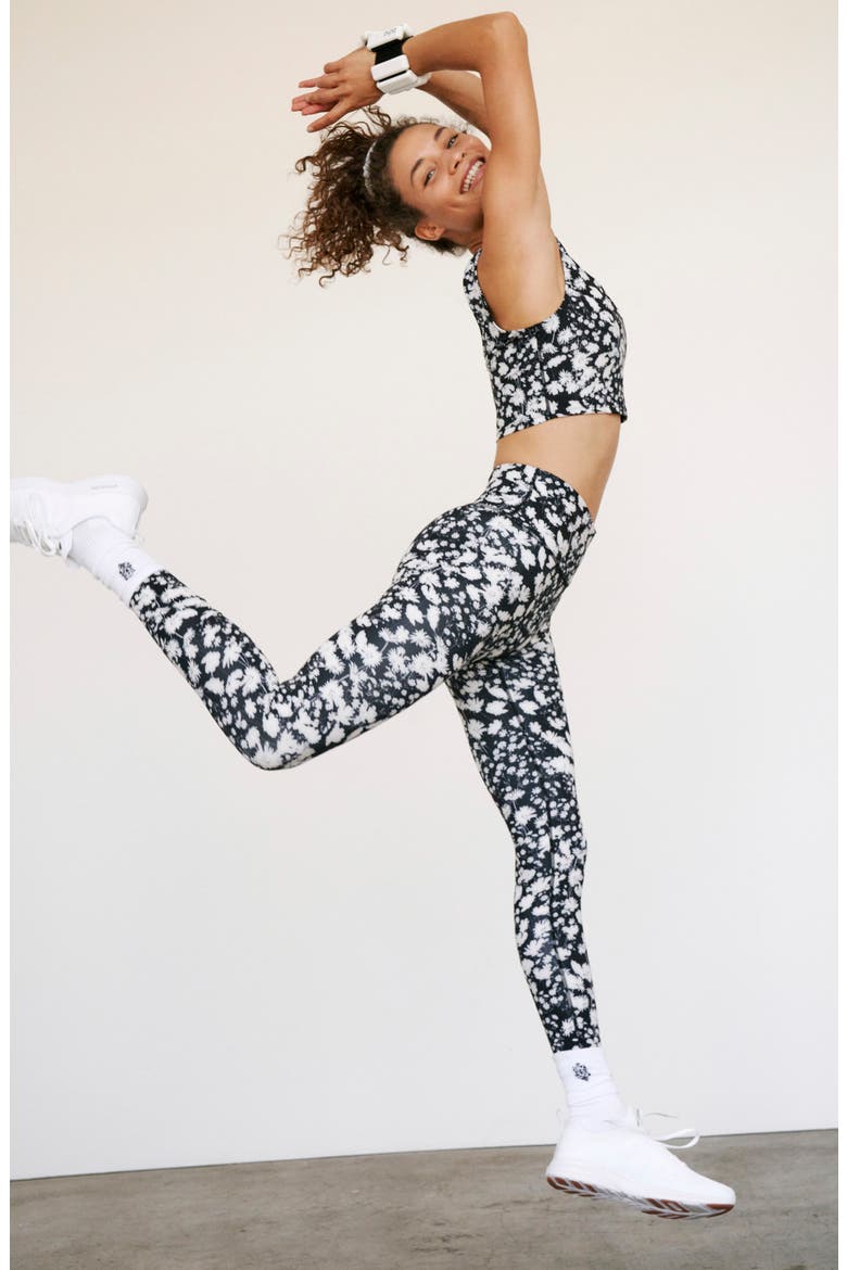Ashford Lose Control Leggings, Alternate, color, BLACK AND WHITE FLORAL