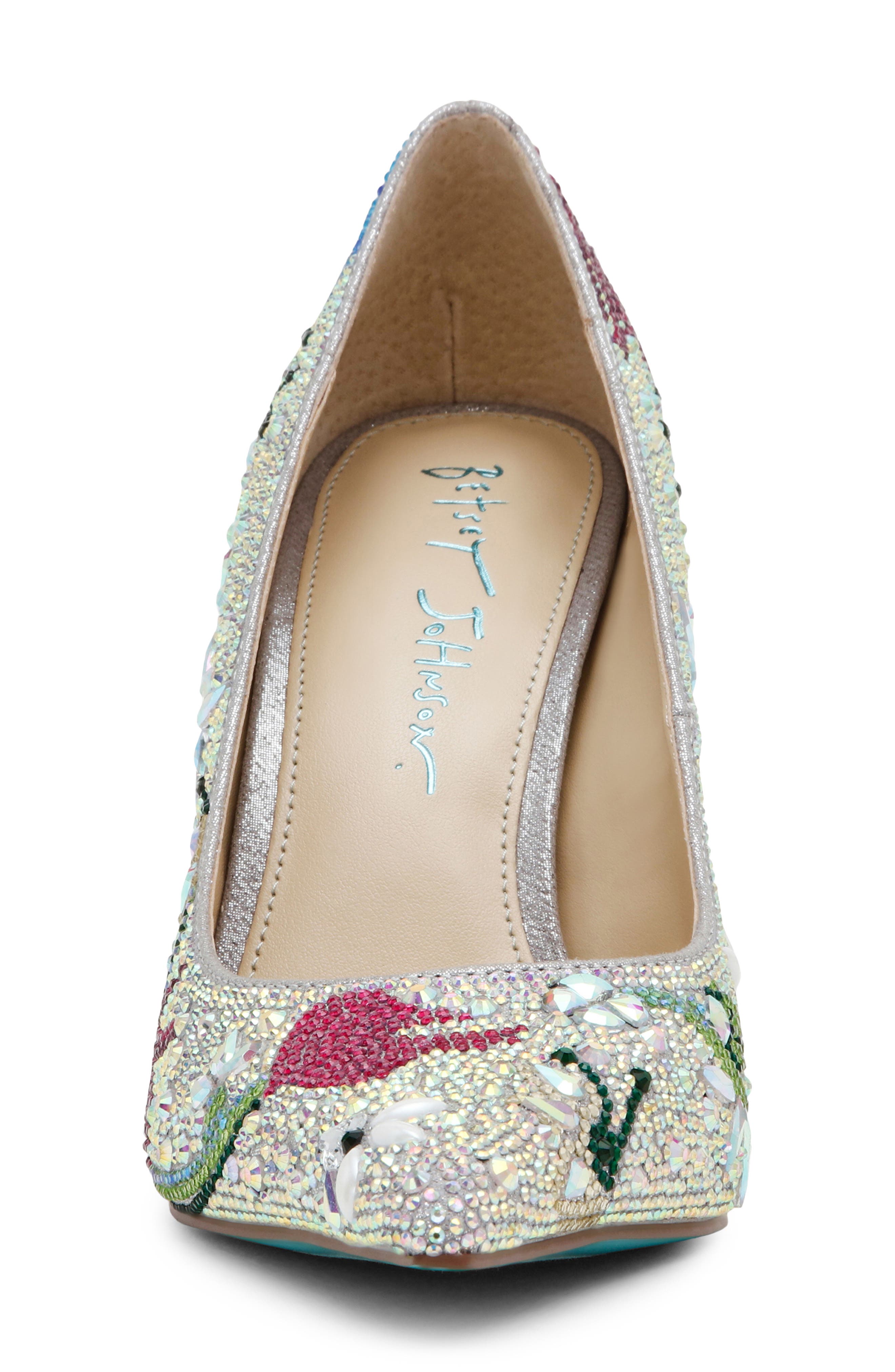 Brice Crystal Floral Pump, Alternate, color, RHINESTONE FLORAL