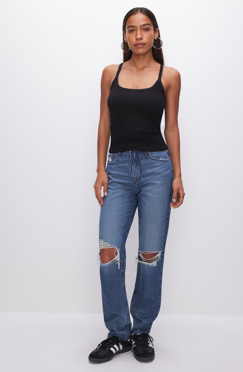 Good American Rib Racerback Tank, Alternate, color, 