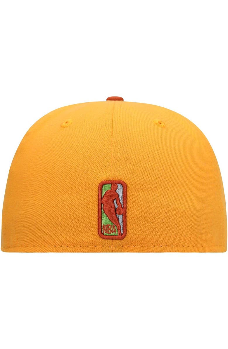 New Era Men's New Era Gold/Rust Philadelphia 76ers 59FIFTY Fitted Hat, Alternate, color, Gold