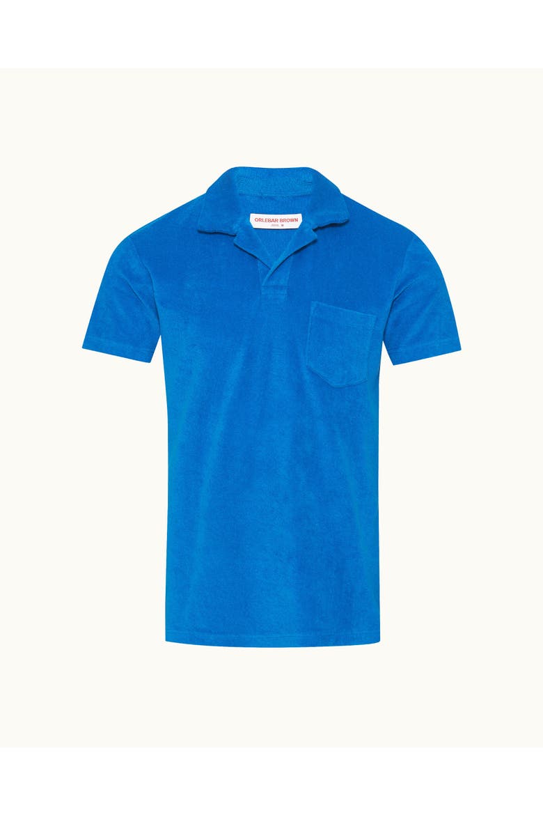 Terry Towelling Tailored Fit Towelling Polo Shirt, Alternate, color, NOVA BLUE