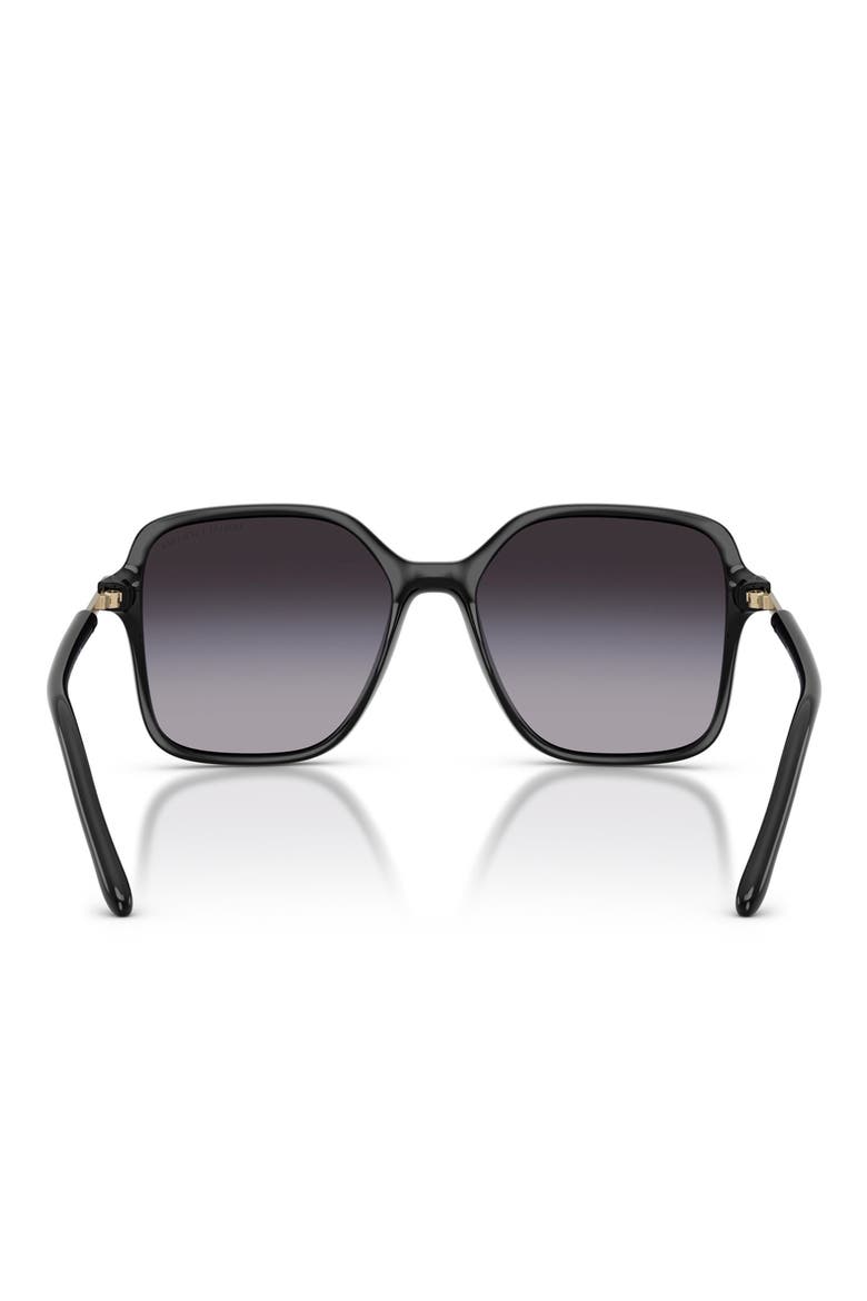 53mm Butterfly Sunglasses, Alternate, color, SHINY BLACK / GREY