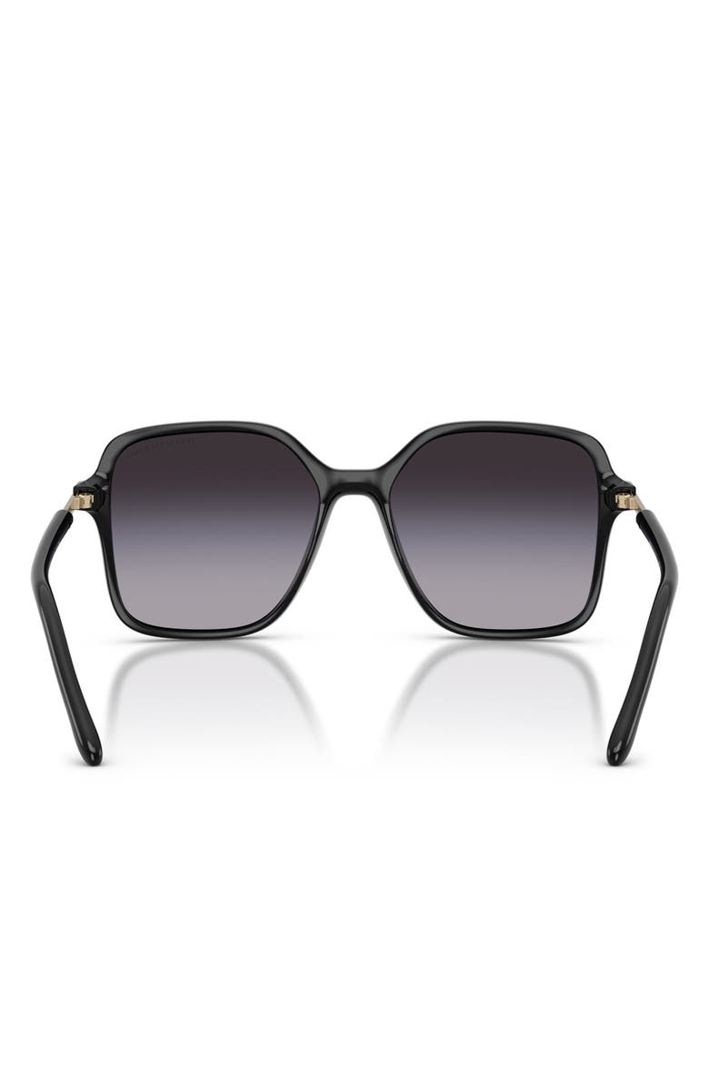 AX Armani Exchange 53mm Butterfly Sunglasses, Alternate, color, Shiny Black / Grey