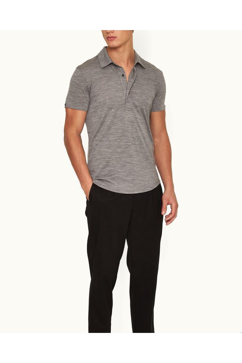Sebastian Merino Tailored-Fit Polo Shirt, Main, color, Grey Melange