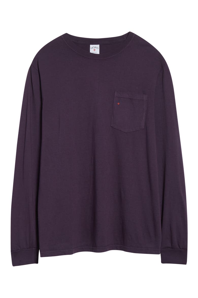 Core Logo Long Sleeve Pocket T-Shirt, Alternate, color, PLUM