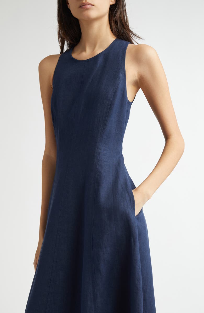 Eleventy Sleeveless Linen Dress, Alternate, color, Dark Blue