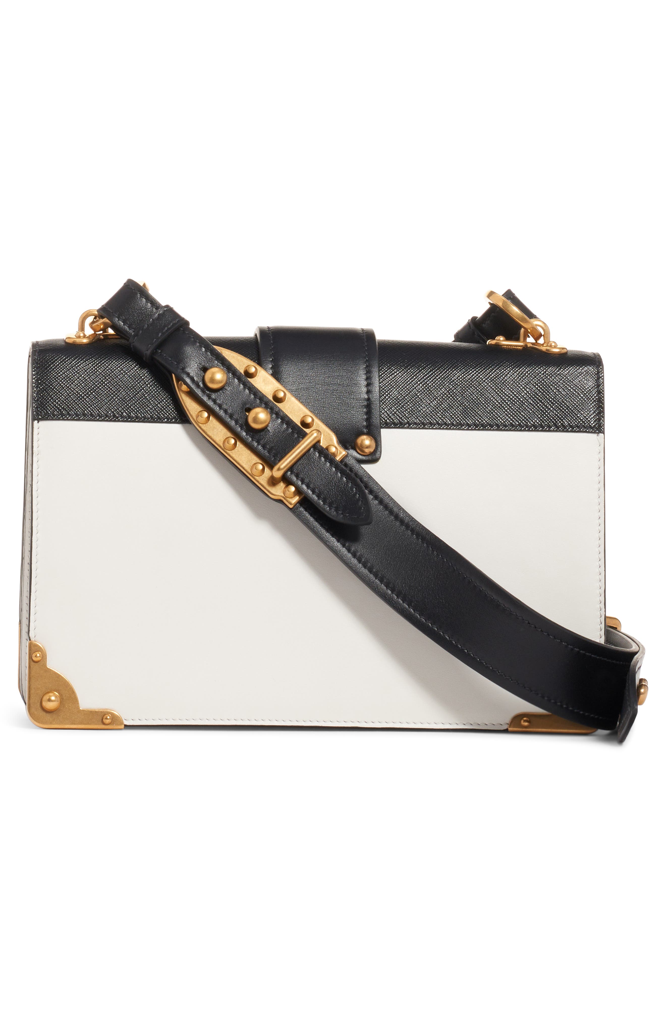 Prada Large Cahier Leather Crossbody Bag, Alternate, color, 