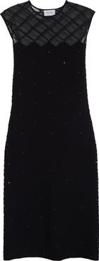 ST. JOHN Trellis Engineered Knit Sheath Dress
