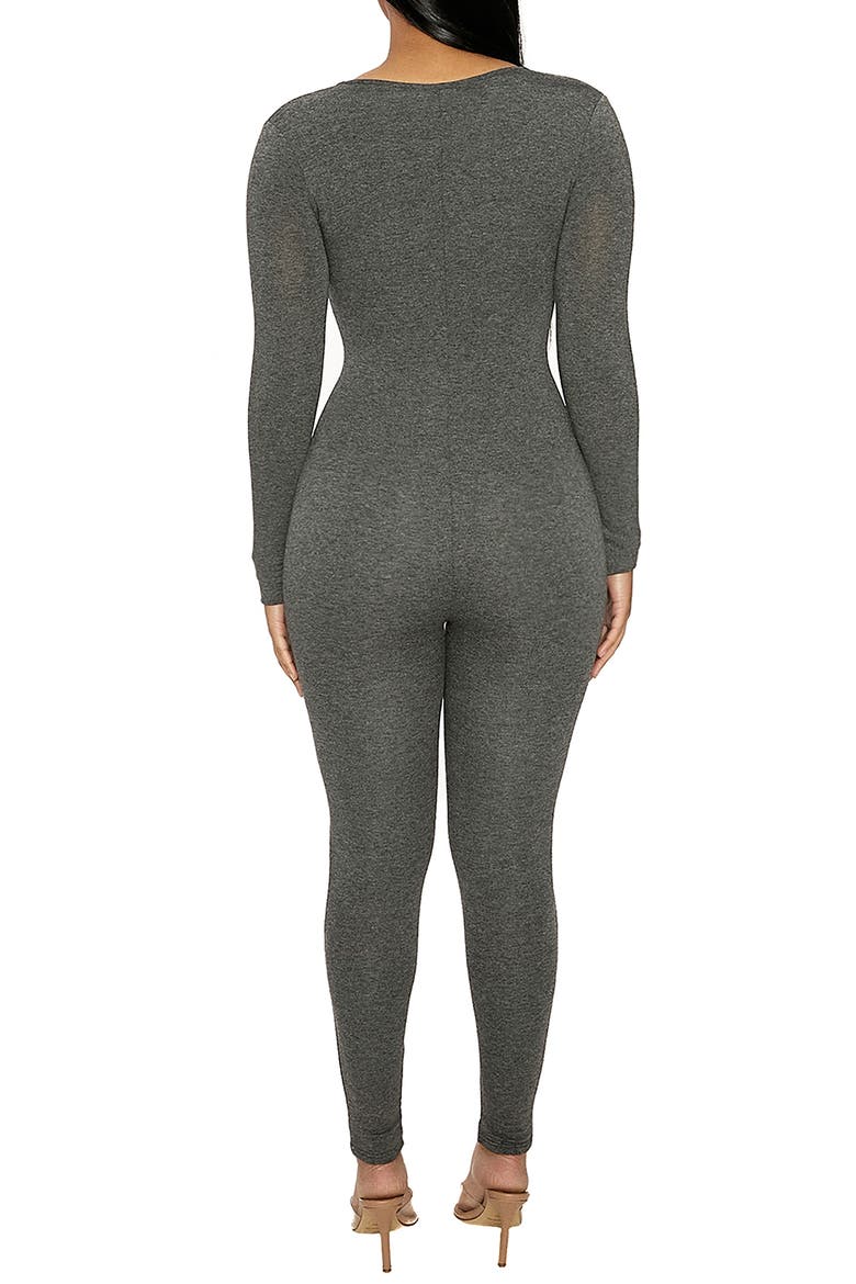 All Body Long Sleeve Catsuit, Alternate, color, CHARCOAL