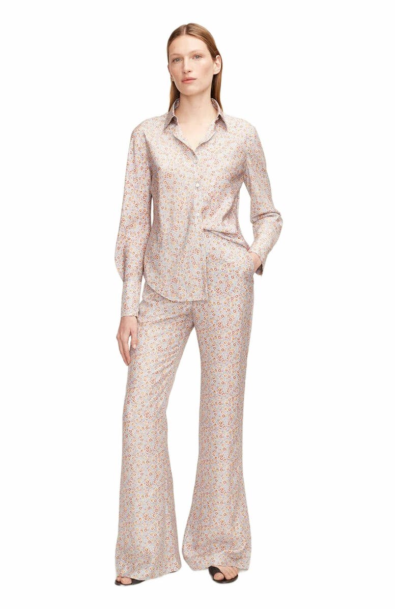 Rebecca Taylor Violet Fleur Silk Pajama Pant, Main, color,