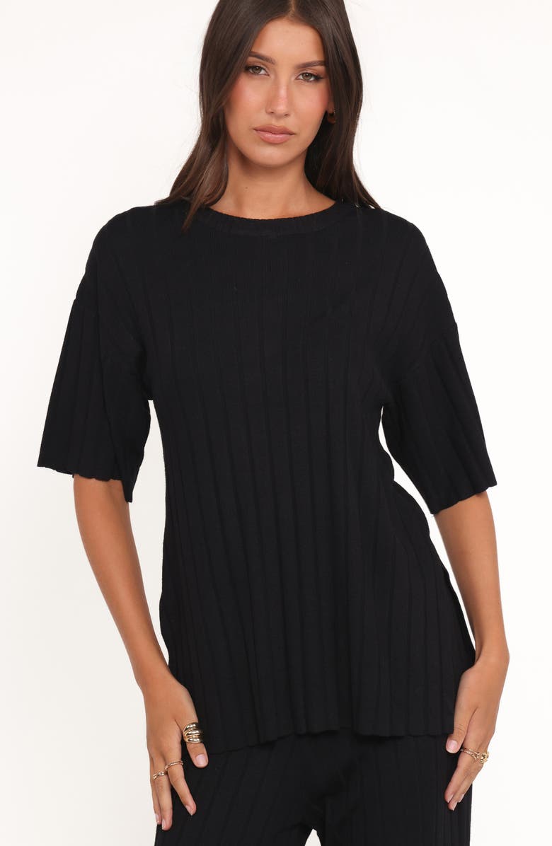 Petal & Pup Alix Ribbed Sweater & Pants Set, Alternate, color, Black