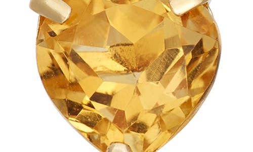 Fzn 10k Gold Citrine Heart Stud Earrings In Yellow