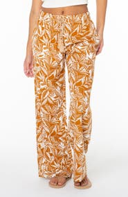 Roxy Hana Tropical Print Drawstring Pants