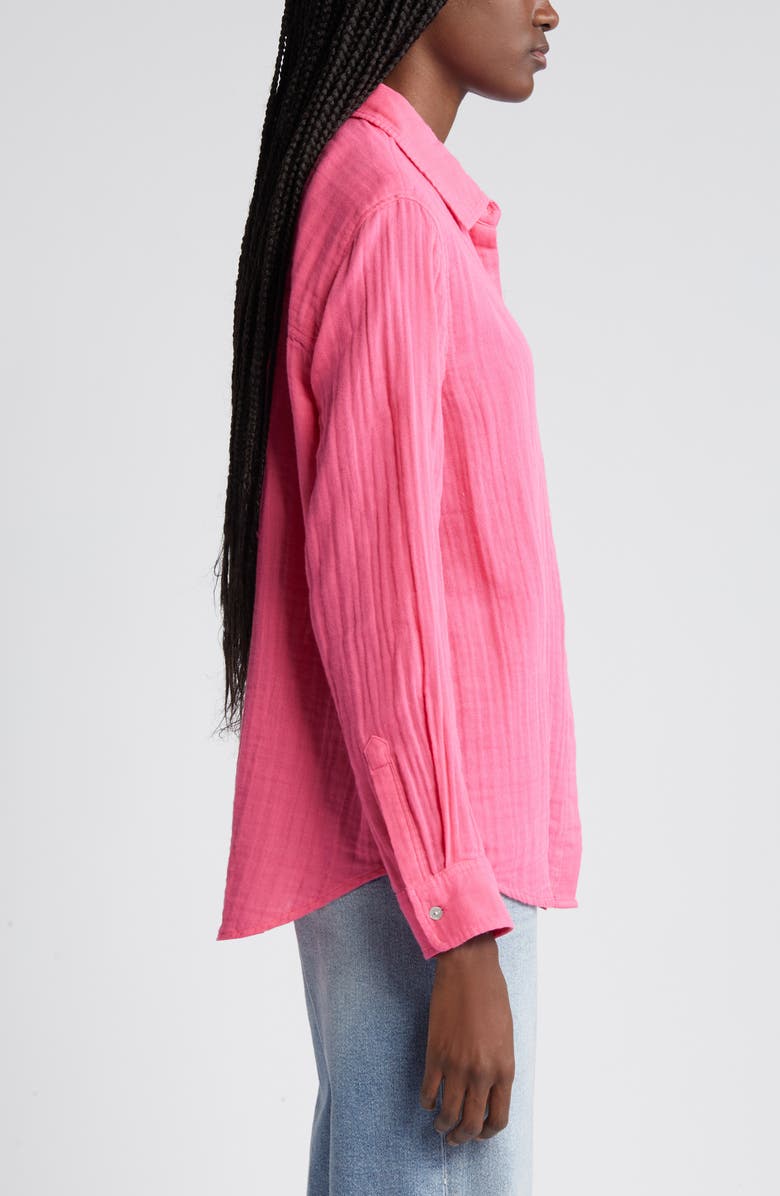 Rails Ellis Cotton Gauze Button-Up Shirt, Alternate, color, Hibiscus
