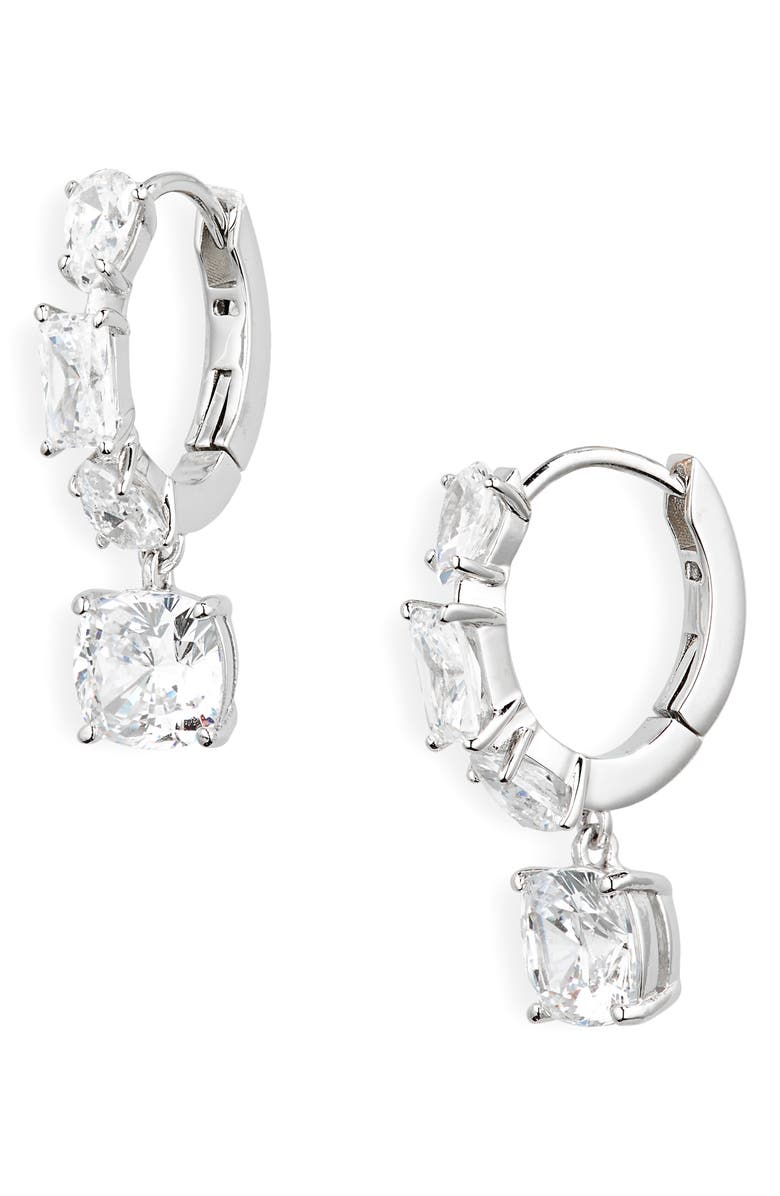 Nadri Rockstars Cubic Zirconia Drop Earrings, Main, color, Rhodium