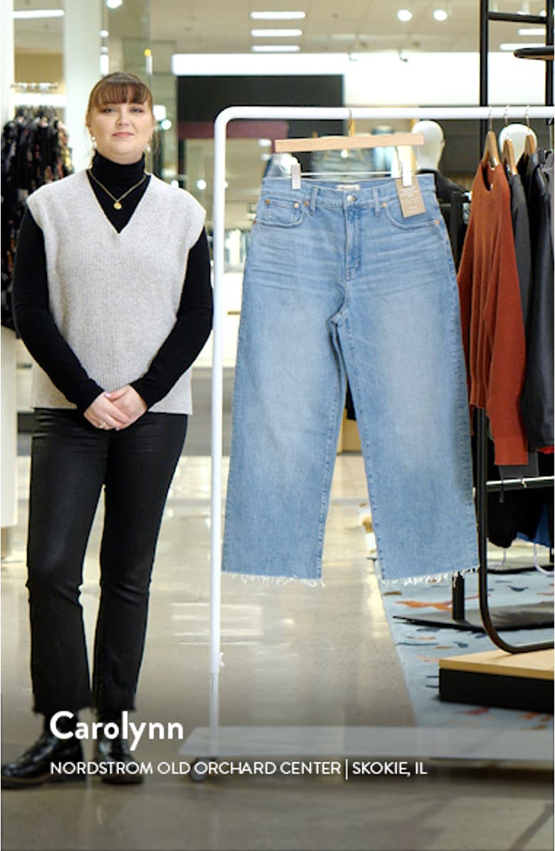 The Perfect Raw Hem Wide Leg Crop Jeans, sales video thumbnail