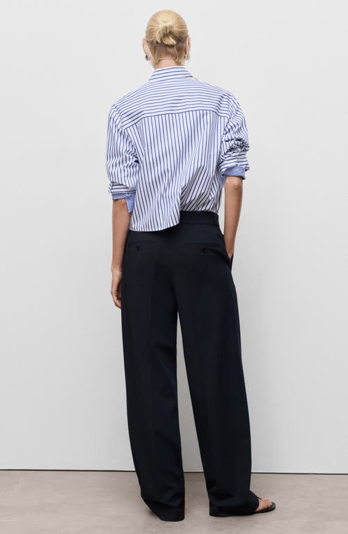 Mango Pleated Wide Leg Pants In Brown