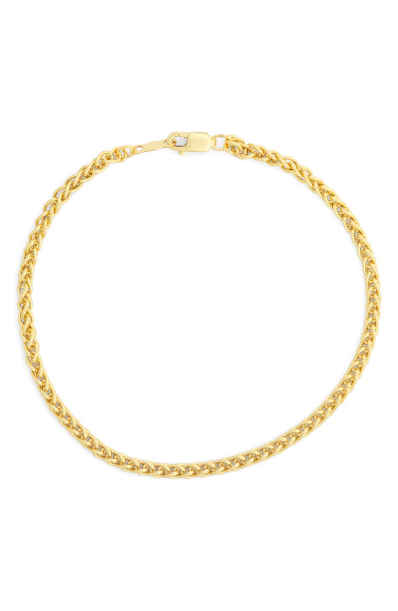 FUZION CREATIONS Wheat Chain Bracelet, Main, color, Yellow Gold