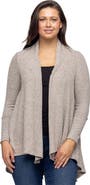 24seven Comfort Apparel Open Front Long Sleeve High Low Cozy Cardigan