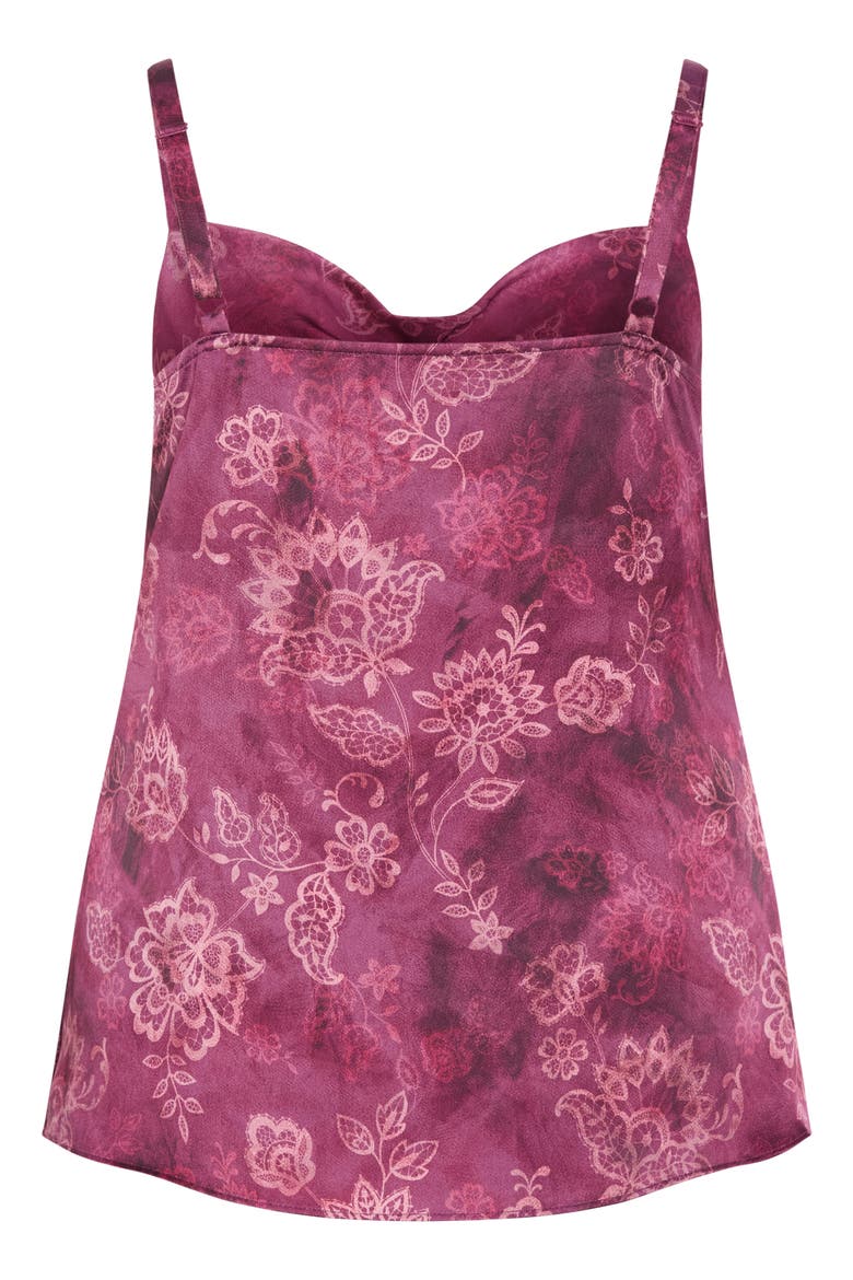 Cowl Neck Satin Cami, Alternate, color, LACE DUSK