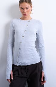 Topshop Asymmetric Button Front Top