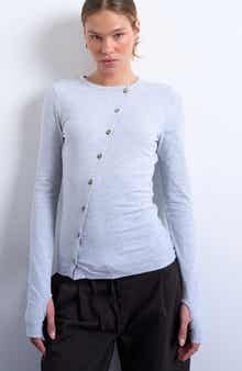 Topshop Asymmetric Button Front Top