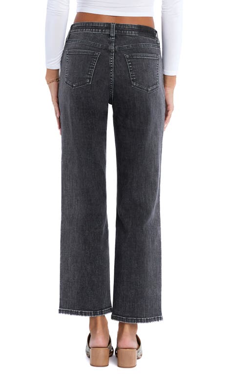 Hint Of Blu Ankle Straight Leg Jeans In Vintage Black