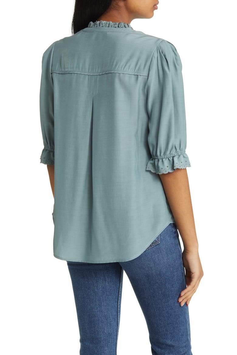 Eyelet Accent Top (Nordstrom Exclusive), Alternate, color, DUSTY SLATE