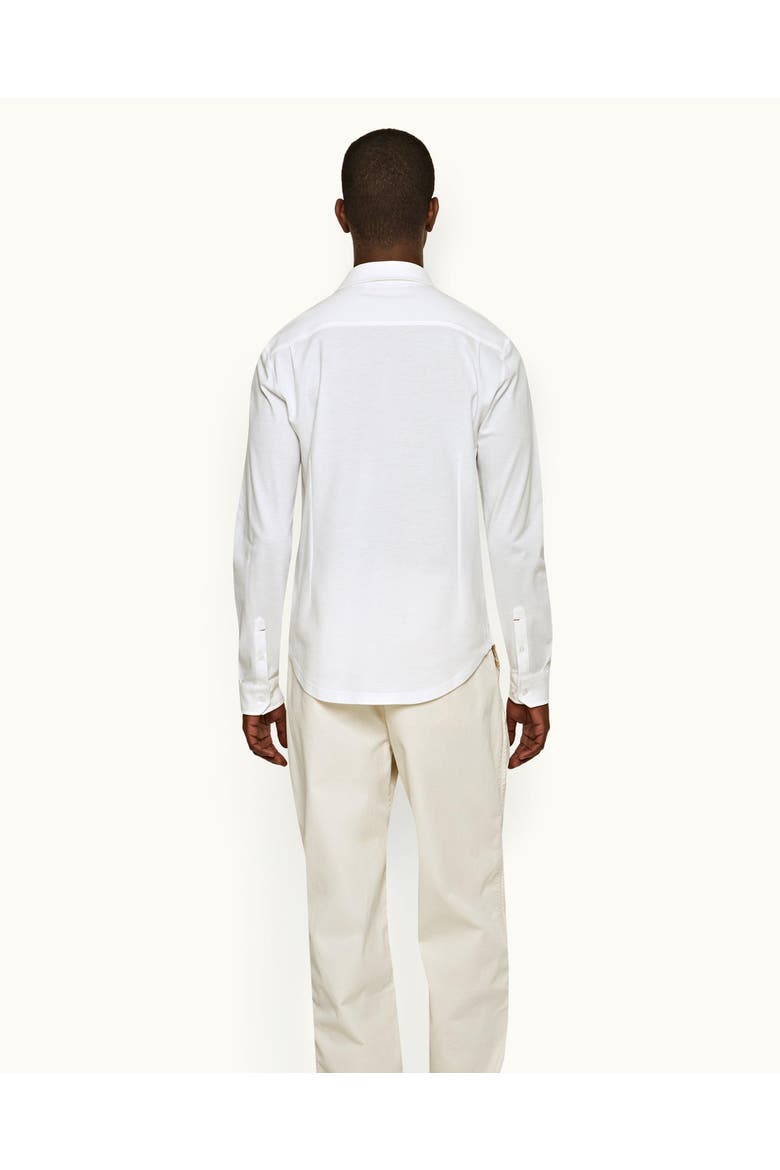 Giles Pique Classic Collar Cotton Pique Shirt, Alternate, color, White