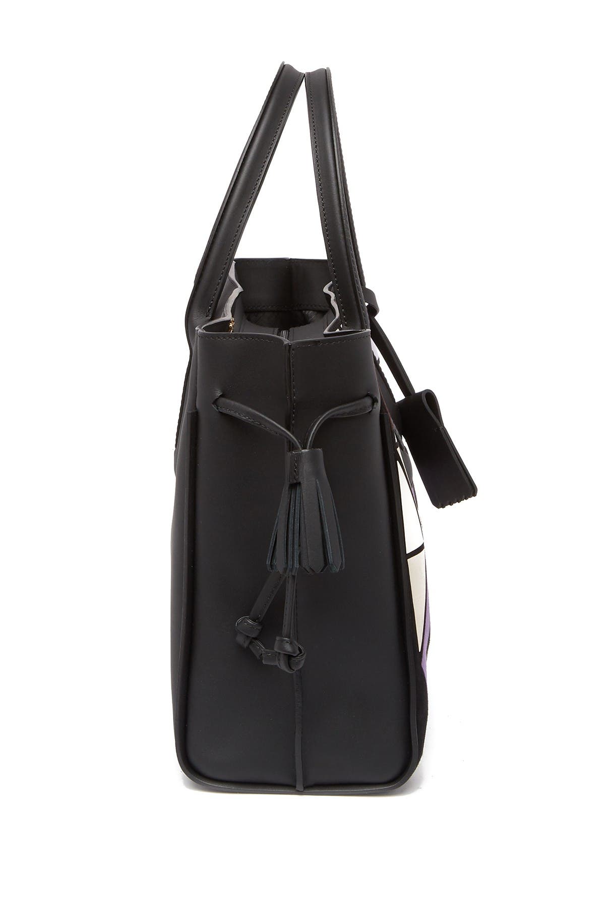 Longchamp Le Pliage Handle Leather Tote, Alternate, color, Amethyst