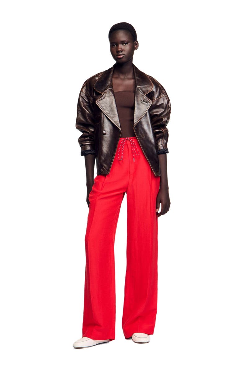SANDRO Drawstring trousers, Alternate, color,