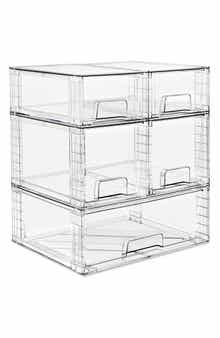 5-Piece Stackable Clear Storage Drawer Set