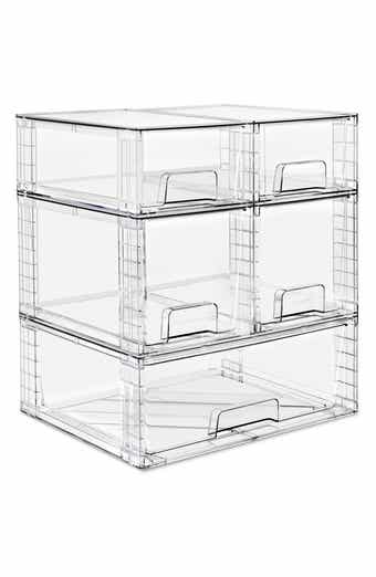 5-Piece Stackable Clear Storage Drawer Set
