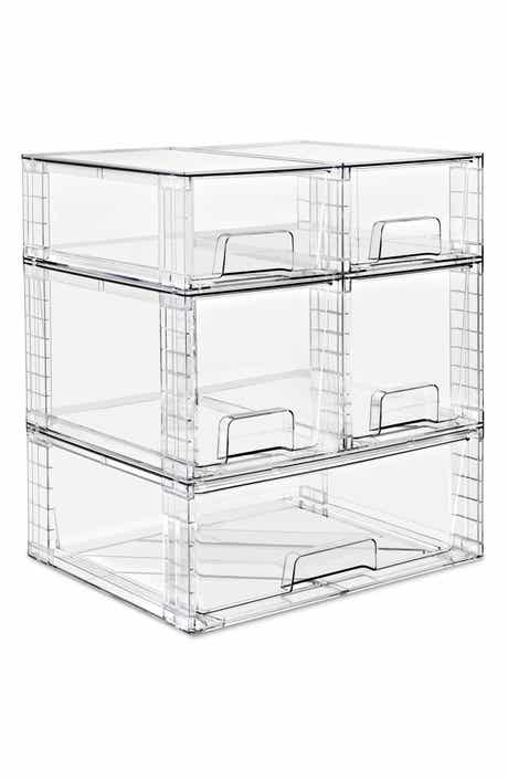 5-Piece Stackable Clear Storage Drawer Set