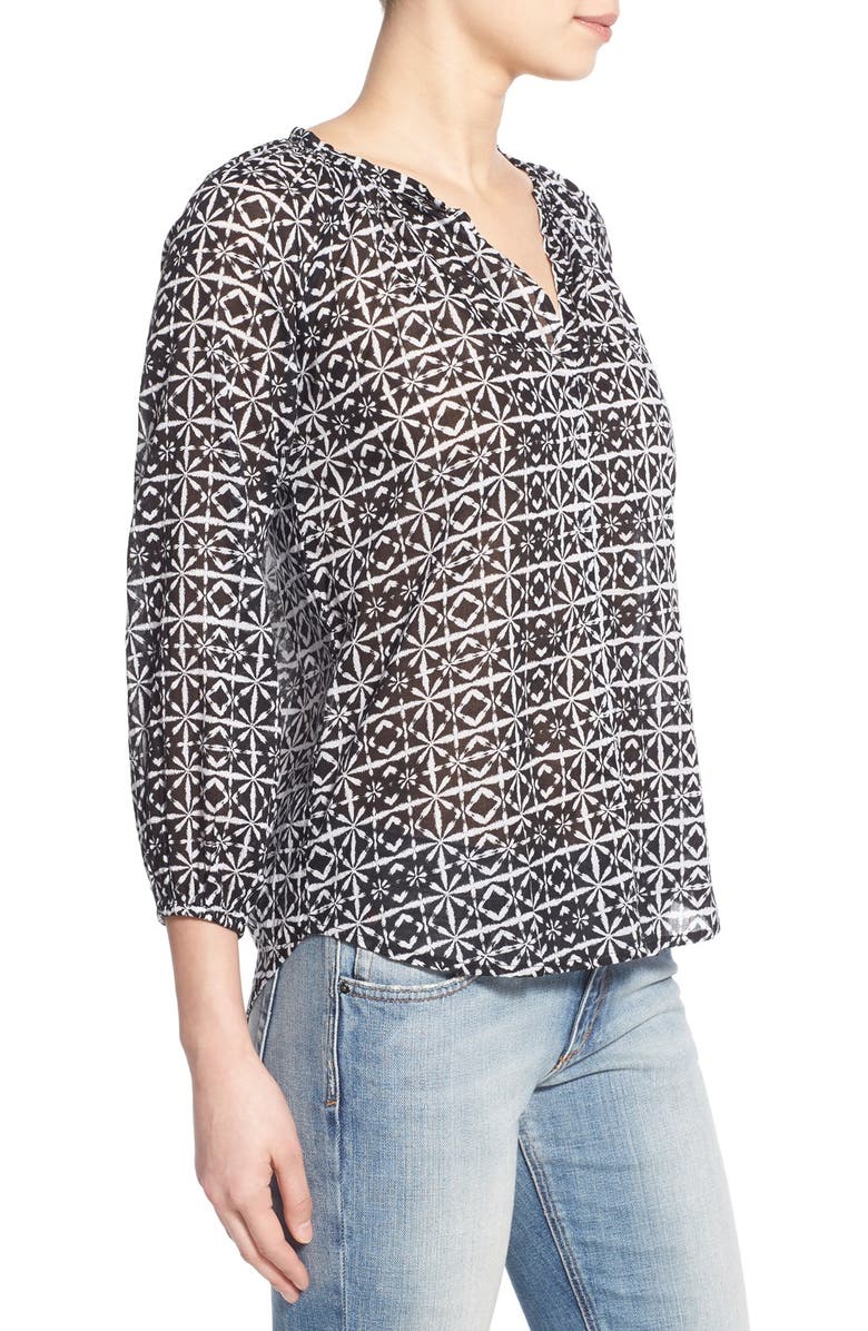 VELVET by Graham & Spencer Cotton Voile Peasant Blouse, Alternate, color,