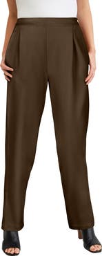 Jessica London Stretch Knit Crepe Straight Leg Pants