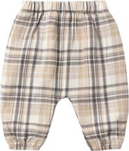 QUINCY MAE Kids' Plaid Organic Cotton Pants