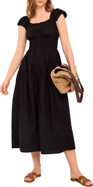 MINT VELVET Cotton Blend Textured Midi Dress