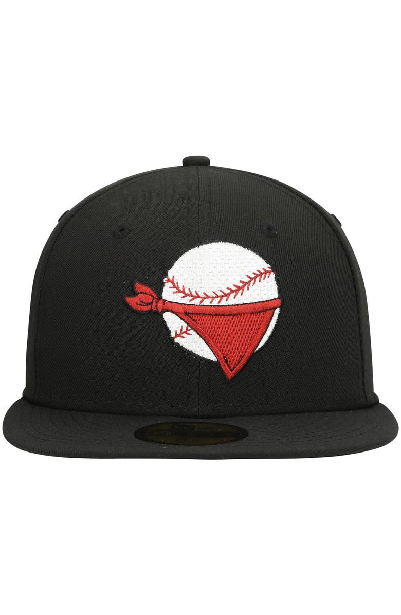New Era Men's New Era Black Quad Cities River Bandits Authentic Collection Road 59FIFTY Fitted Hat, Alternate, color, Black