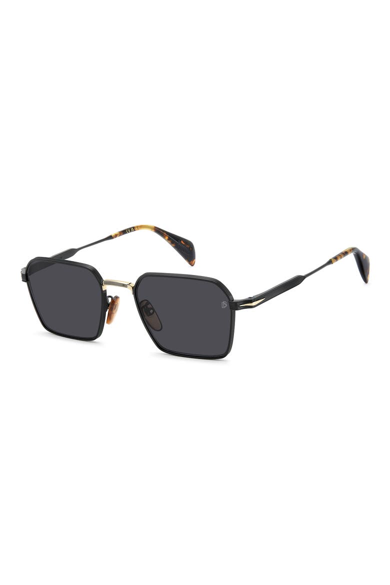 DB 1245/S 53mm Rectangular Sunglasses, Alternate, color, BLACK GOLD/ GREY AR