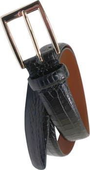 Brooks Brothers Crocodile Embossed Leather Belt
