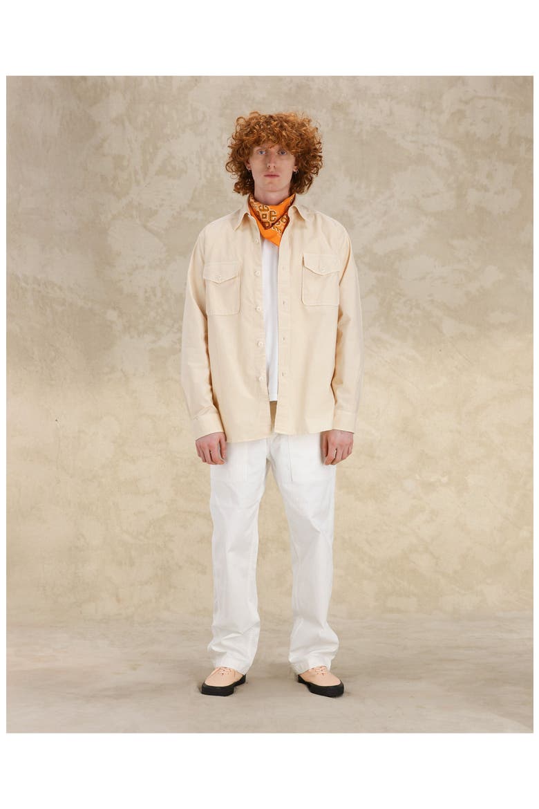 CPO Twill Cotton Overshirt, Alternate, color, MILK