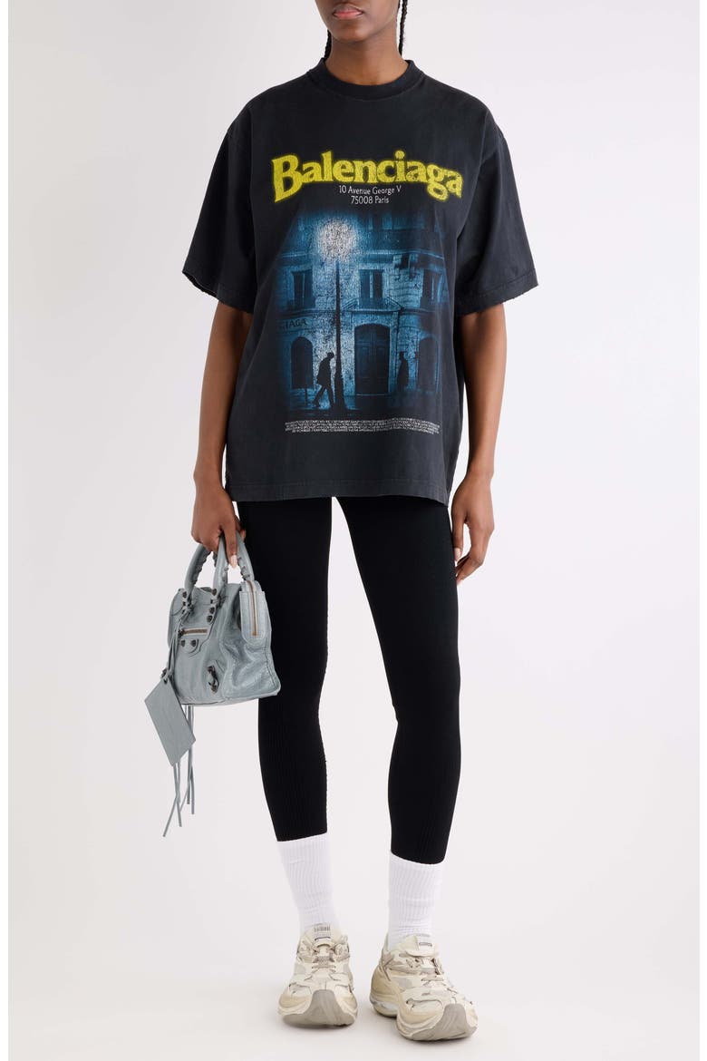 The Address Distressed Cotton Jersey Graphic T-Shirt, Alternate, color, 1041 FADED WASHED BLACK