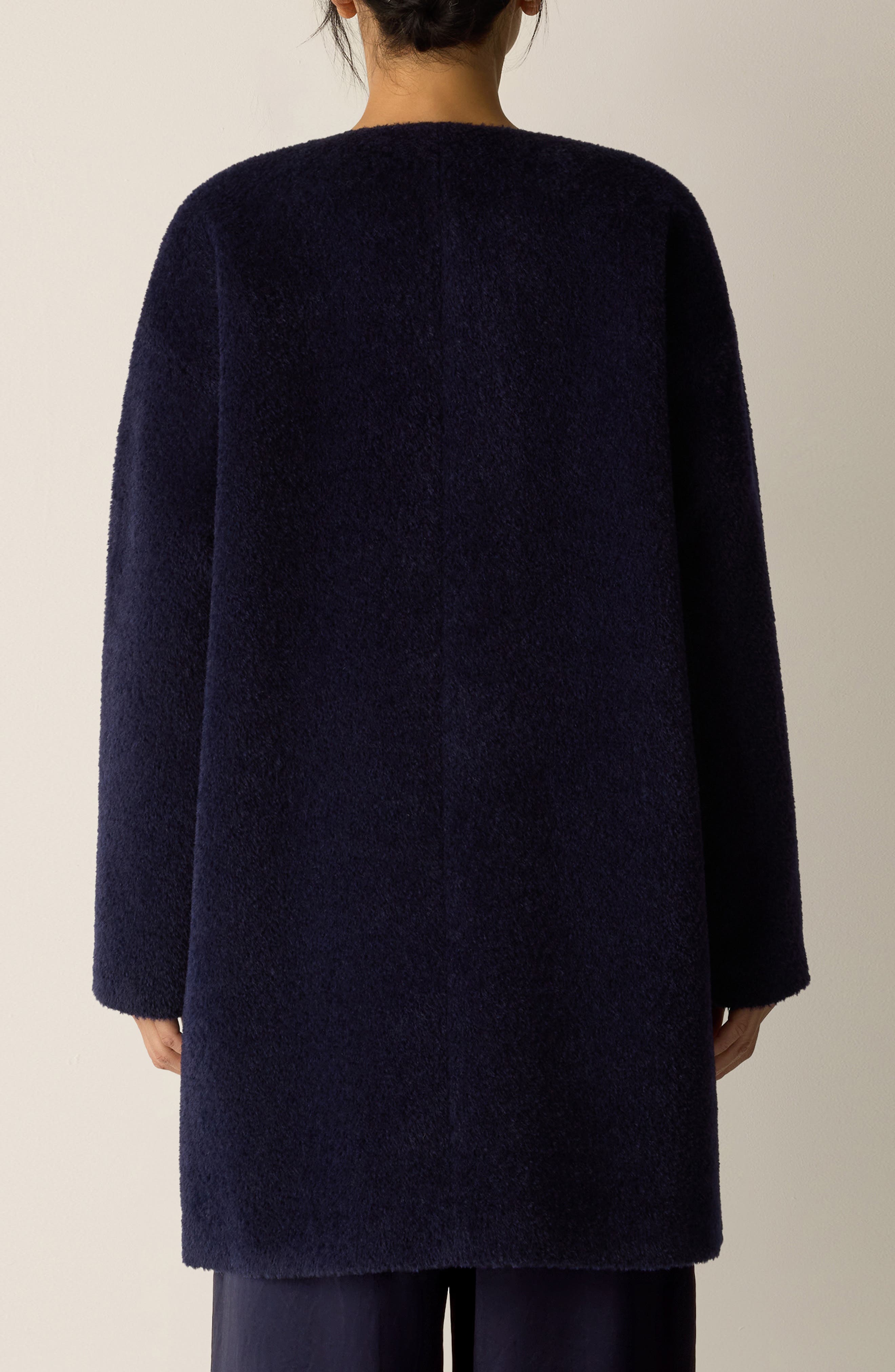 Collarless Wool & Alpaca Blend Coat - image 2