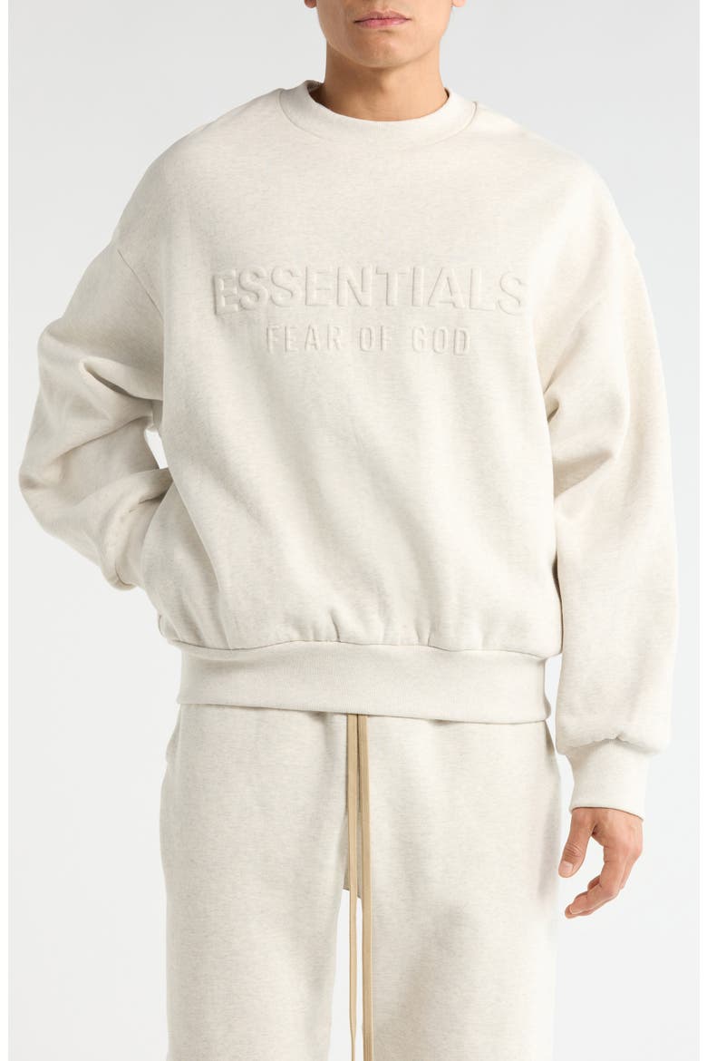 Classic Fit Logo Crewneck Sweatshirt, Main, color, OATMEAL HEATHER