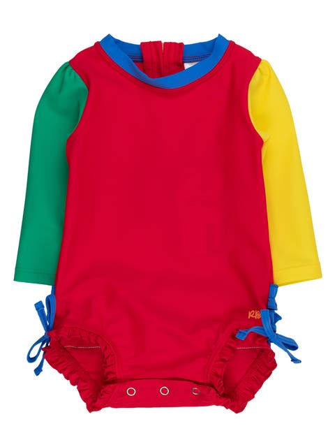 Baby Girls Long Sleeve UPF50+ One Piece Rash Guard