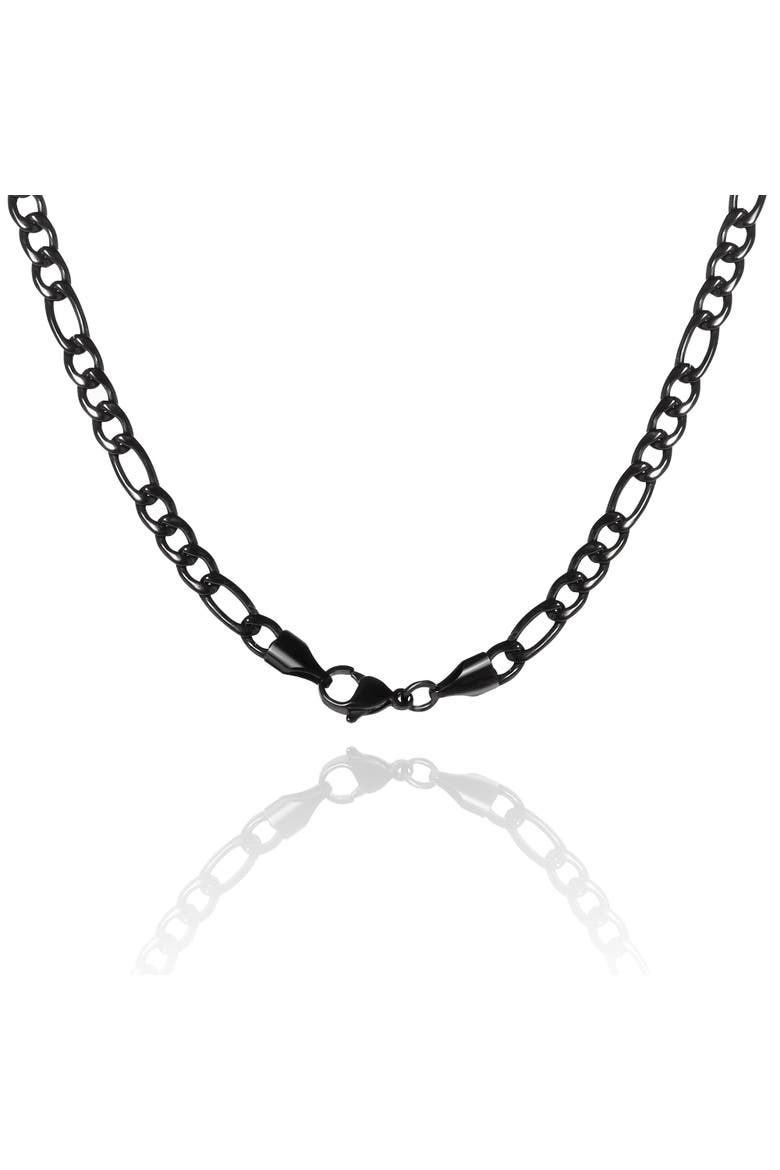 Figaro Chain Necklace, Alternate, color, Black