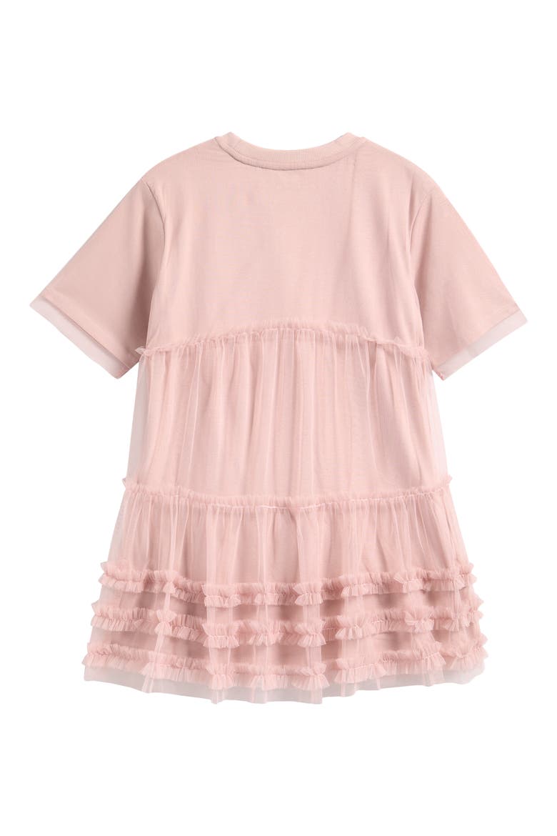 Kids' Mesh Skirt T-Shirt Dress, Alternate, color, PINK
