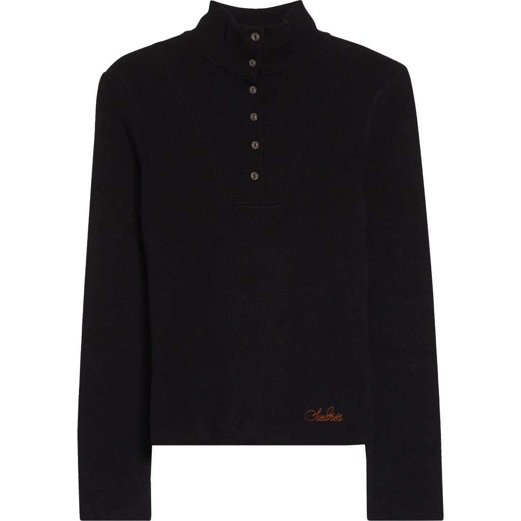 Siedres Siedrés Elora Mock Neck Henley In Black