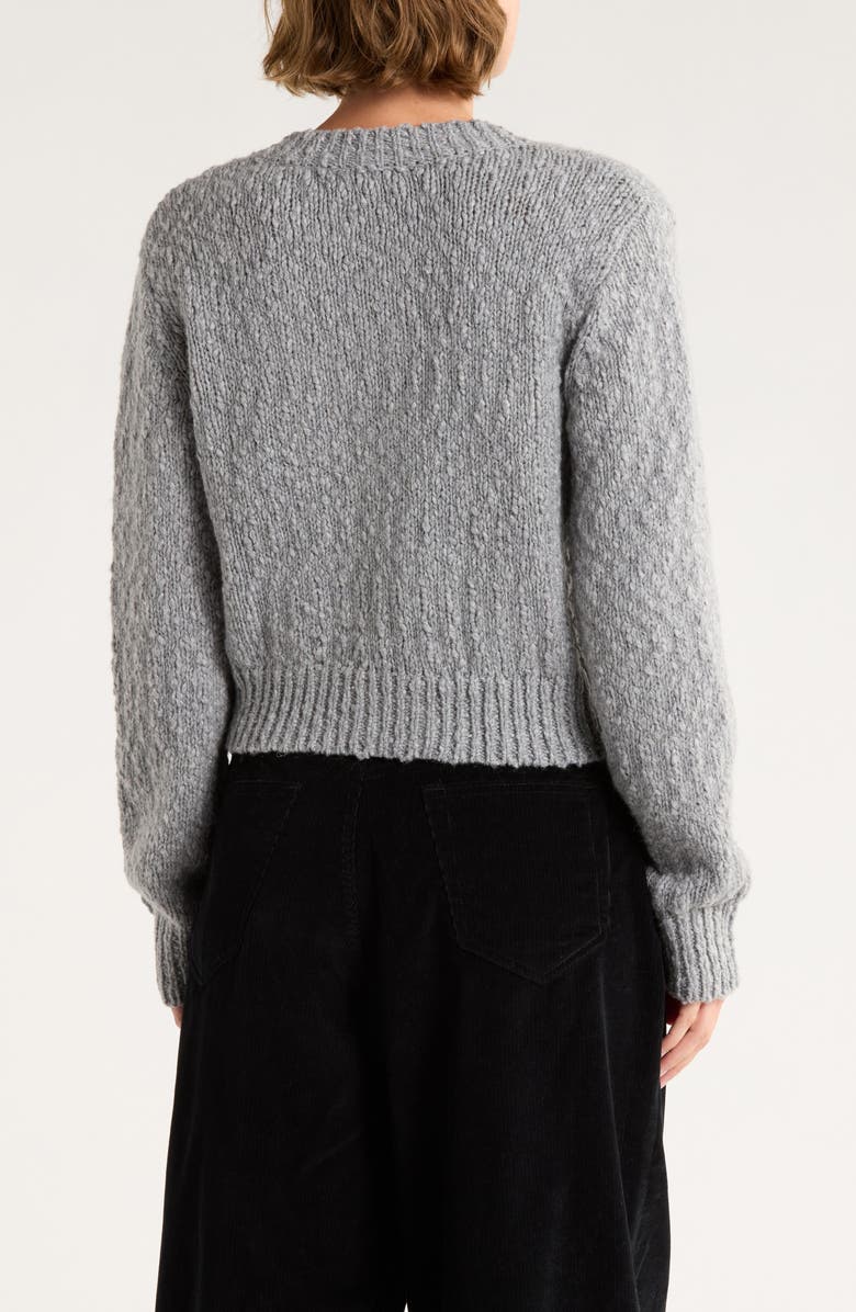 FRAME Button Front Wool Blend Crop Cardigan, Alternate, color, Heather Grey